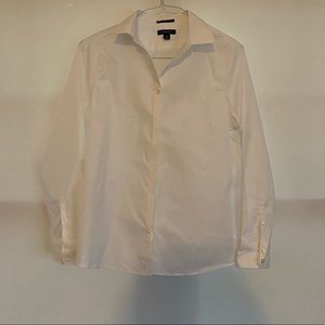 Lands End White Button Down Shirt